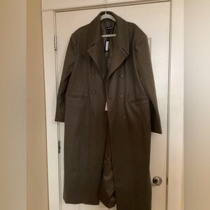 Oversized Elegant Brown Double Breast Coat
